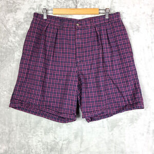 Vintage American Eagle Plaid Shorts Purple Retro Indie Y2K Preppy Waist 34"